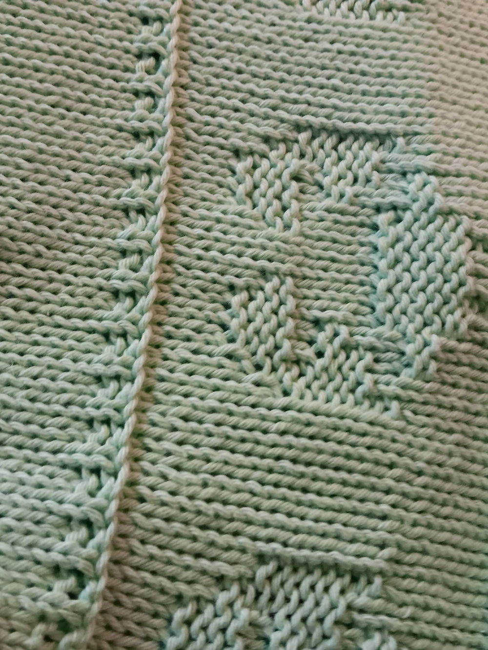 Handmade Mint Green Knit BABY Blanket - Picture 2 of 4